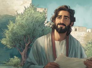 Jesus Reading Scroll Digital Wallpaper Download