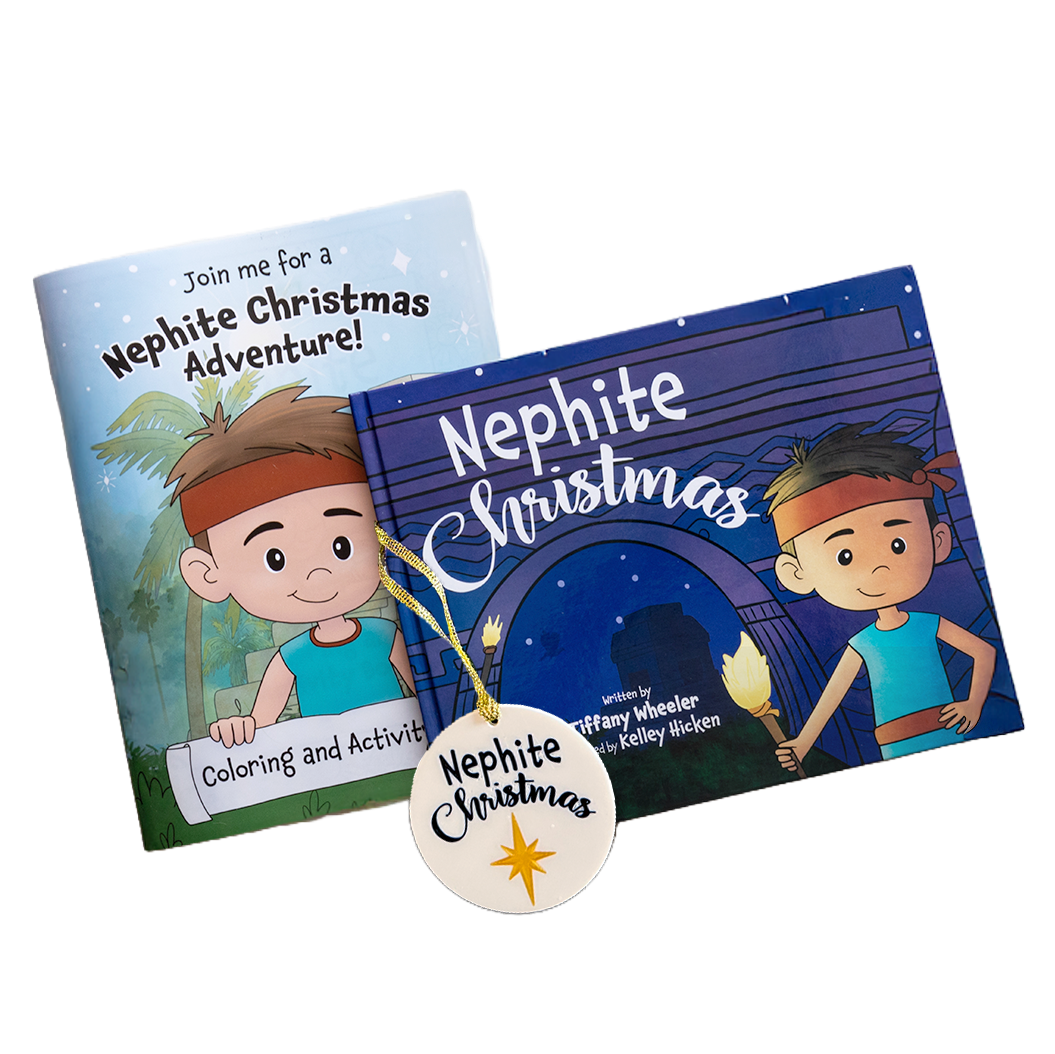 Nephite Christmas books and ornament